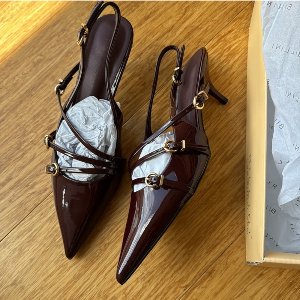 Billini Burgundy Wine Strappy Heels - Picture 3 of 4
